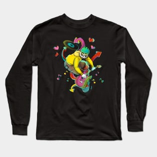 Skateboarding Skelton Guitarist Skull Skater Long Sleeve T-Shirt